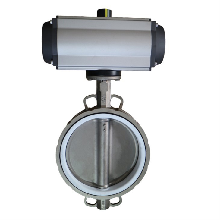 SS PTFE Pneumatic Butterfly Valve